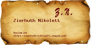 Zierhuth Nikolett névjegykártya
